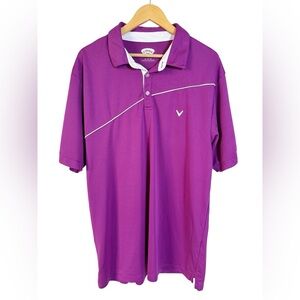 Callaway Golf Polo Shirt Pink Performance Mens XXL Opti-Dri Athletic